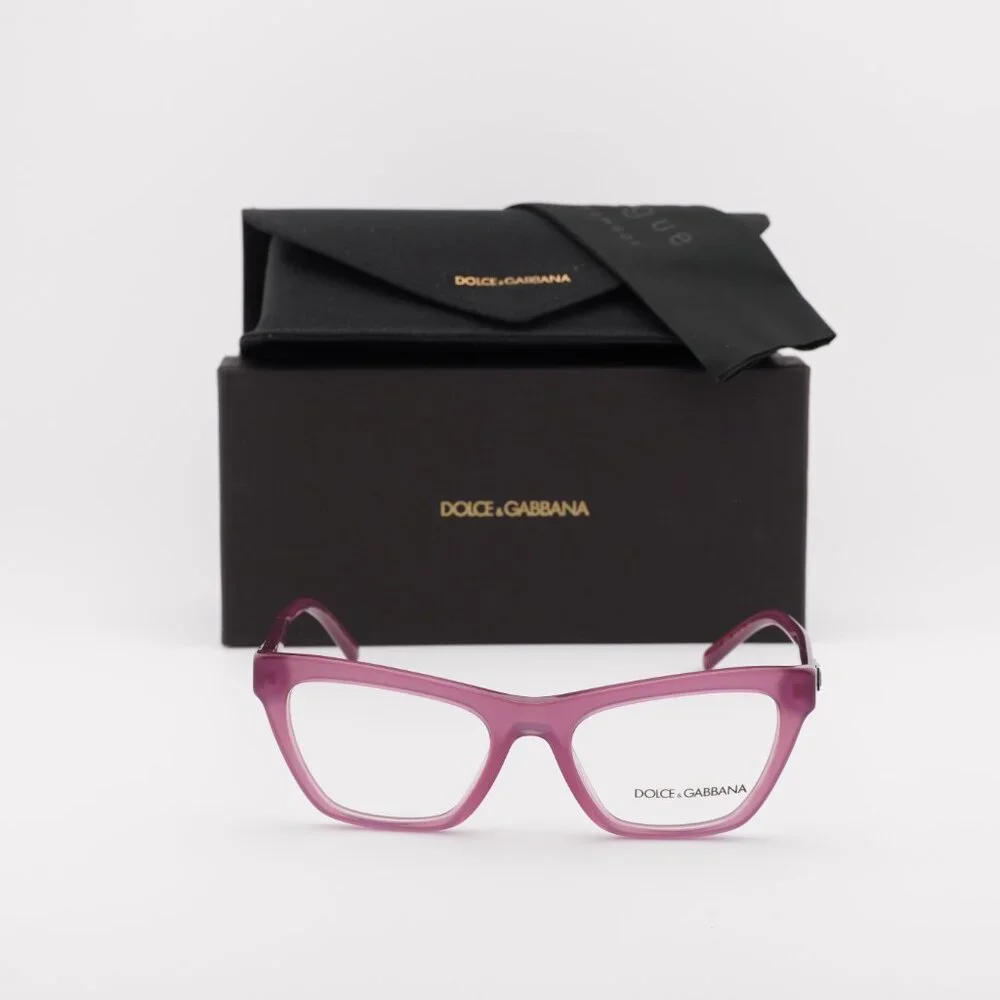Dolce & Gabbana DG3359 2966 Cat Eye Eyeglasses 53mm - Opal Raspberry